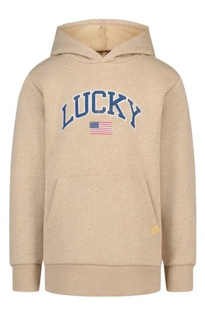 Lucky Brand Kids' Lucky Flag Graphic Hoodie In Animal Print