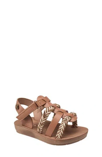 Lucky Brand Kids' Metallic Braided Sandal In Brown