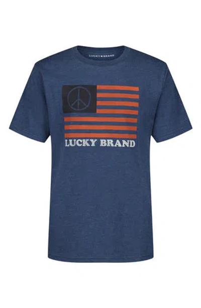 Lucky Brand Kids' Peace Flag Short Sleeve T-shirt In Blue