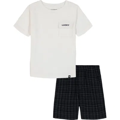 Lucky Brand Kids' Pocket T-shirt & Shorts Set In White
