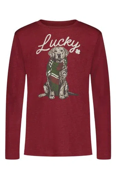 Lucky Brand Kids' Puppy Graphic T-shirt In Burgundy