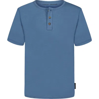 Lucky Brand Kids' Short Sleeve Henley In Blue