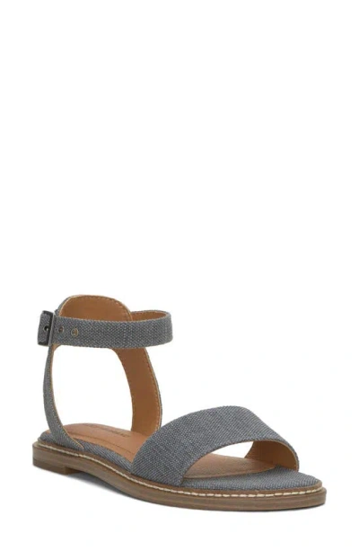 Lucky Brand Women's Kimaya Ankle-strap Flat Sandals In Navy Textile