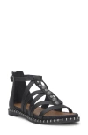 Lucky Brand Korina Sandal In Black Burnished Leather