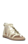 Lucky Brand Korina Sandal In Dark Parchment,white Burnished Leather