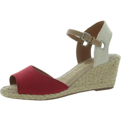 Lucky Brand Kyndra Womens Canvas Espadrille Wedges In Red