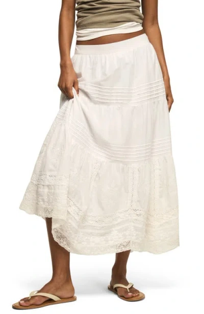 Lucky Brand Lace & Embroidery Maxi Skirt In White