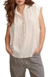 Lucky Brand Lace Detail Pullover Top In White