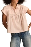 Lucky Brand Lace Inset Pintuck Tunic Shirt In Neutral