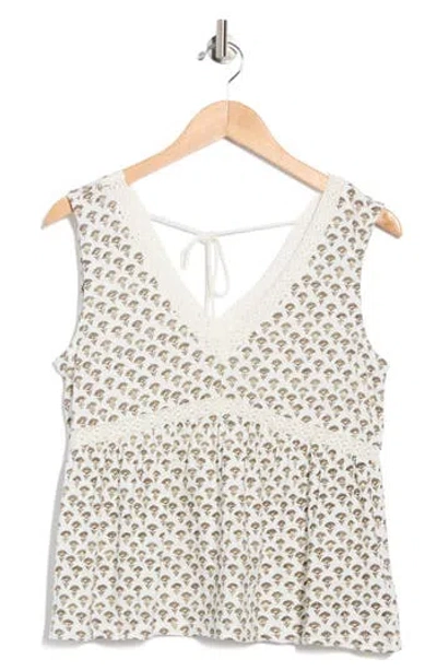 Lucky Brand Lace Trim Babydoll Tank