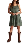 Lucky Brand Lace Trim Dress In Balsam Green