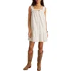 Lucky Brand Women's Lace-trim Cotton Sleeveless Mini Dress In White