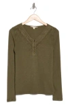 Lucky Brand Lace Trim Henley In Grapeleaf