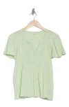 Lucky Brand Lace Trim Peplum T-shirt
