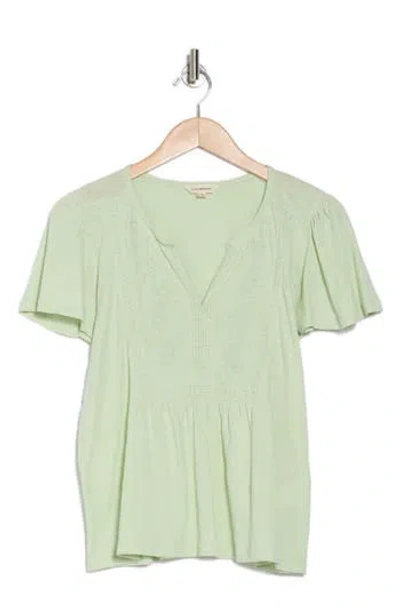 Lucky Brand Lace Trim Peplum T-shirt