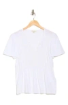 Lucky Brand Lace Trim Peplum T-shirt
