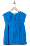 Lucky Brand Lace Trim Sleeveless Cotton Top In Blue