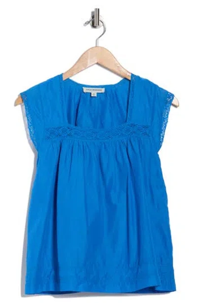LUCKY BRAND LUCKY BRAND LACE TRIM SLEEVELESS COTTON TOP