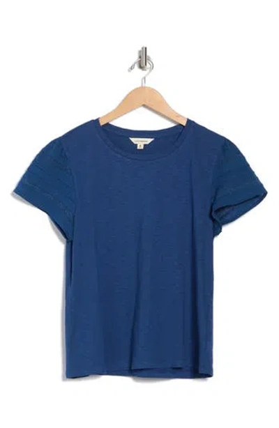 Lucky Brand Lace Trim T-shirt In Blue