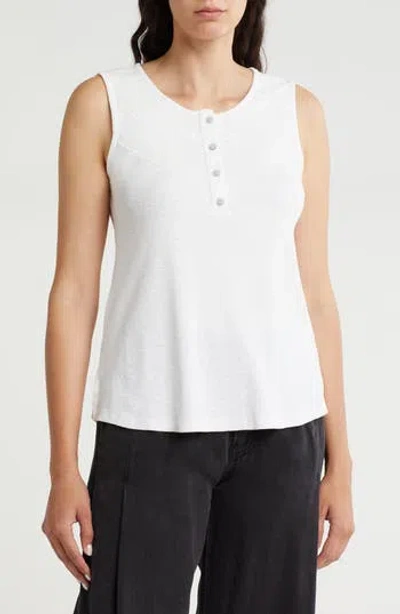 Lucky Brand Lace Trim Tank In Bright Whi