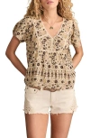 Lucky Brand Lace Trim Top In Multi