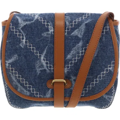 Lucky Brand Lana Womens Printed Denim Crossbody Handbag In Multi