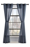 Lucky Brand Larkin Set Of 2 Light Filtering Curtain Panels In Blue