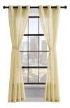 Lucky Brand Larkin Textured Light Filtering Grommet Window Curtain Panel Pair With Tiebacks, 38" X 84" In Gold