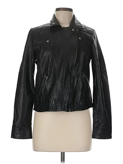 Pre-owned Lucky Brand Leather Jacket In Black