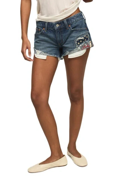 Lucky Brand Legend Festival Denim Cutoff Shorts In Blue