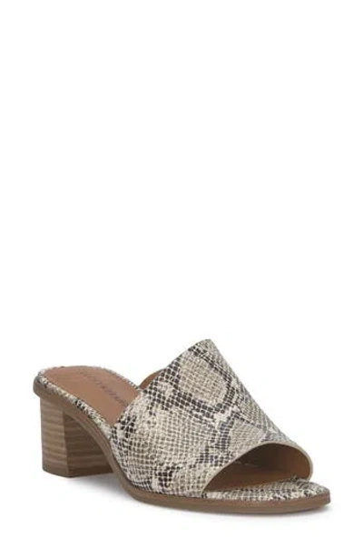 Lucky Brand Lerkie Block Heel Sandal In Natural Multi Cleo Snake