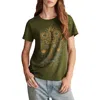 Lucky Brand Women's Libra Scales Studded Classic T-shirt In Rifle Green