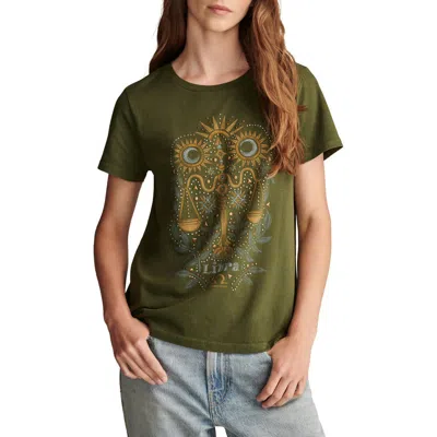 LUCKY BRAND LUCKY BRAND LIBRA SCALES STUDDED GRAPHIC T-SHIRT