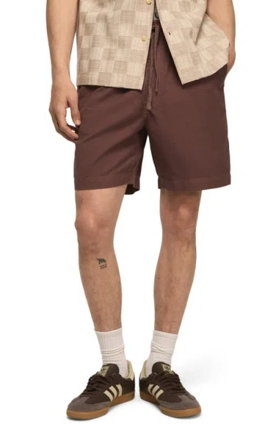 Lucky Brand Linen & Cotton Pull-on Shorts In Brown