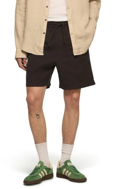 Lucky Brand Linen & Cotton Pull-on Shorts In Brown