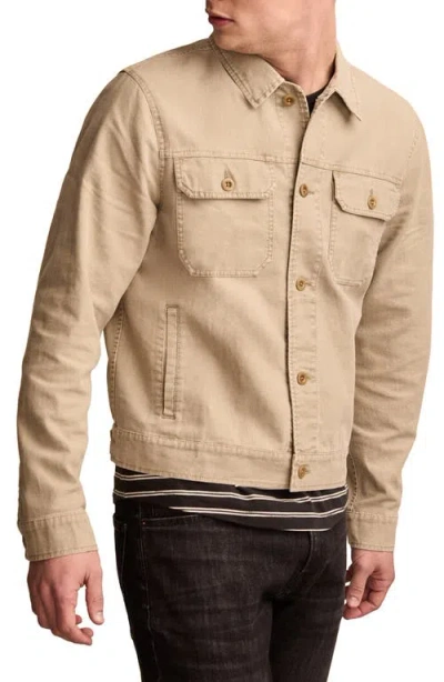 Lucky Brand Linen & Cotton Trucker Jacket In Pelican