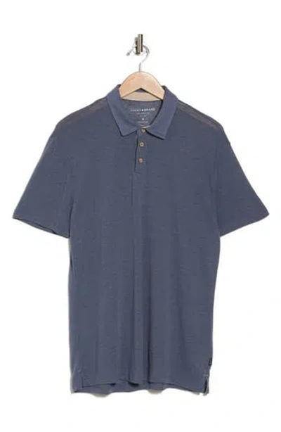 Lucky Brand Linen Blend Polo Shirt In Grisaille
