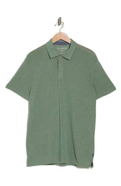 Lucky Brand Linen Blend Polo Shirt In Hedge