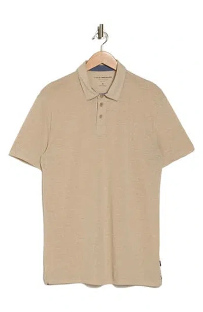 Lucky Brand Linen Blend Polo Shirt In Peyote