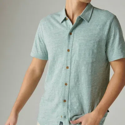 Lucky Brand Linen Short Sleeve Button Up Shirt In Blue