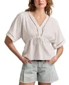 Lucky Brand Dolman Sleeve Linen Blend Top In White