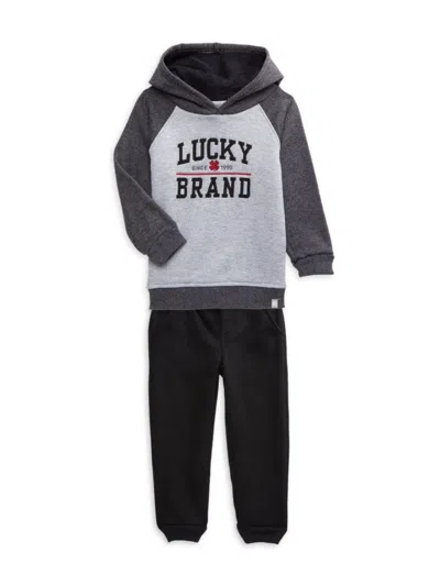 Lucky Brand Babies' Little Boy's 2-piece Hoodie & Joggers Set In Grey