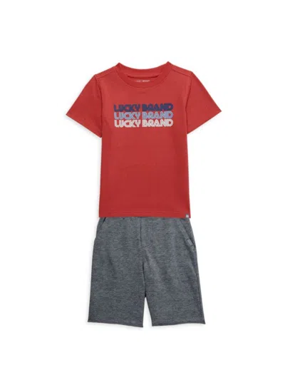 Lucky Brand Kids' Little Boy's 2-piece Tee & Shorts Set In Assorted