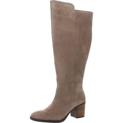 Lucky Brand Lk-bonnay-w Womens Zipper Leather Knee-high Boots In Grey
