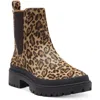 Lucky Brand Lk Emali 2 Womens Leather Animal Print Ankle Boots In Animal Print