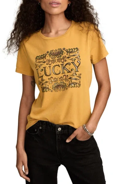 Lucky Brand Logo Graphic T-shirt In Brown