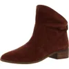 Lucky Brand Lolllin Womens Leather Stacked Heel Booties In Brown