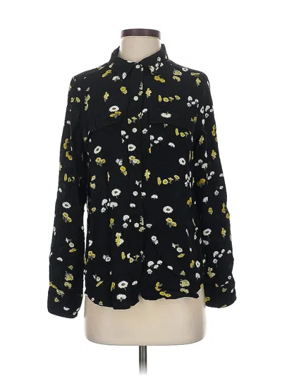 Pre-owned Lucky Brand Long Sleeve Blouse In Black