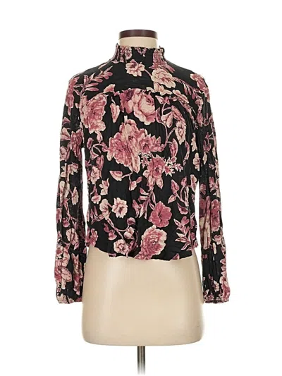 Pre-owned Lucky Brand Long Sleeve Blouse In Black