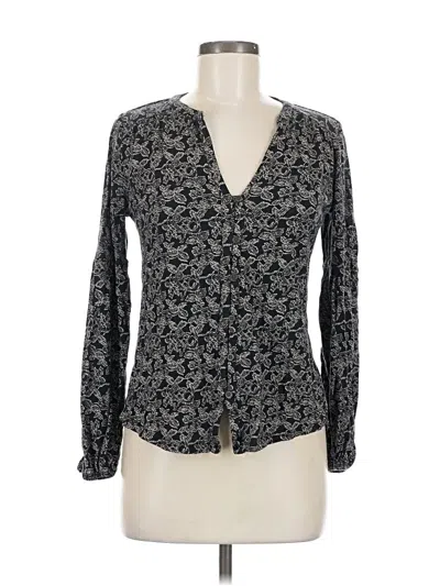 Pre-owned Lucky Brand Long Sleeve Blouse In Black